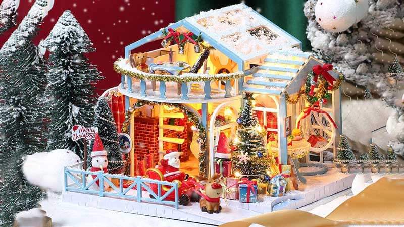Catherine's Christmas Village DIY Miniature Dollhouse Description-1