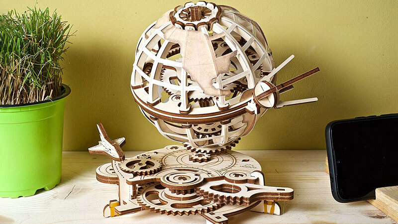 Transmission Gear Rotate Globe 3D Wooden Puzzle Description-2
