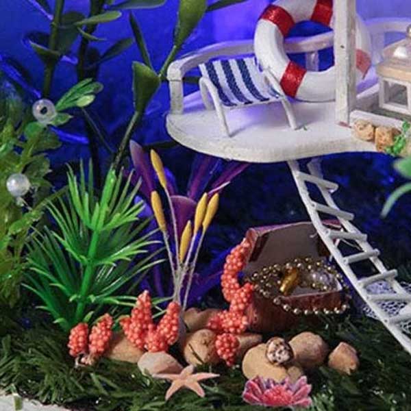 Aquarium Mansion with LED Lights and Dust Cover DIY Miniature Dollhouse Description-3