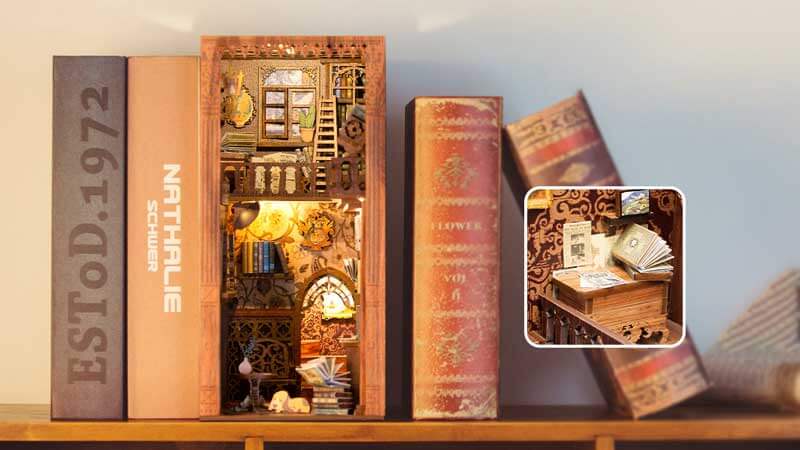 DIY Dollhouse Kit - Book Store Dollhouse - Miniature Library