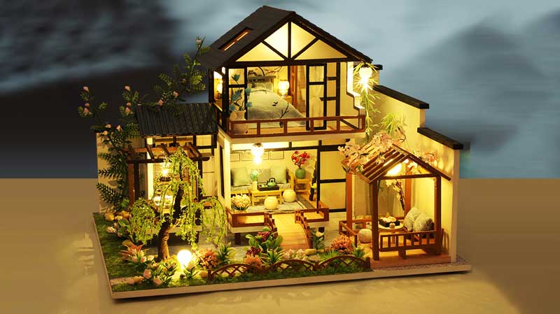 Dora's Bamboo Courtyard DIY Miniature Dollhouse - CraftDIYKit