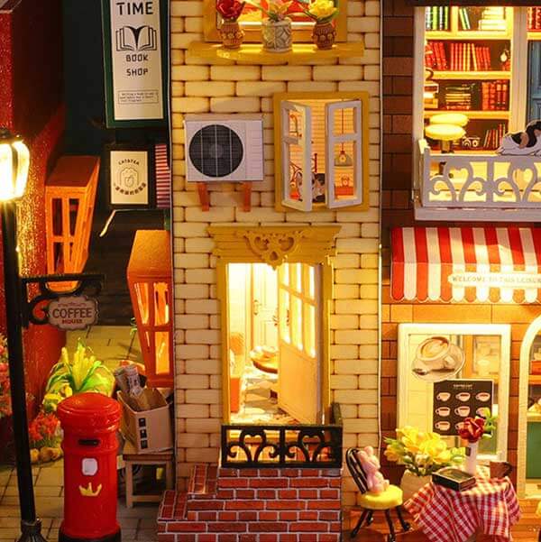 Time Of Coffee  Miniature Coffee Shop Kit- Miniature Dollhouse Kits