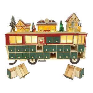 Christmas Advent Calendar Bus 3D Wooden Puzzle_1