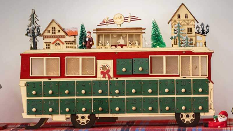 Christmas Advent Calendar Bus 3D Wooden Puzzle_Description_1