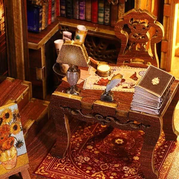 Sam's Library Book Nook Miniature Dollhouse