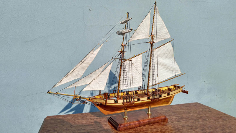 Scale 1/96 Harvey 1847 Sailboat 3D Wooden Puzzle