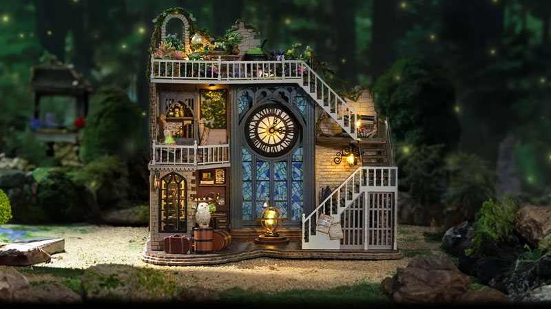 Magic Flower House Rooftop DIY Miniature Dollhouse_Description_1