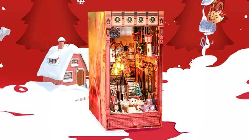 Christmas Crazy Night Book Nook Miniature Dollhouse_Description_2