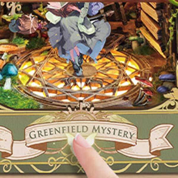 Green Fairyland Book Nook Miniature Dollhouse_Description_8