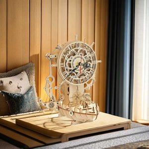 Pirate Ship Clock 3D Wooden Puzzle_2
