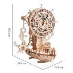 Pirate Ship Clock 3D Wooden Puzzle_6