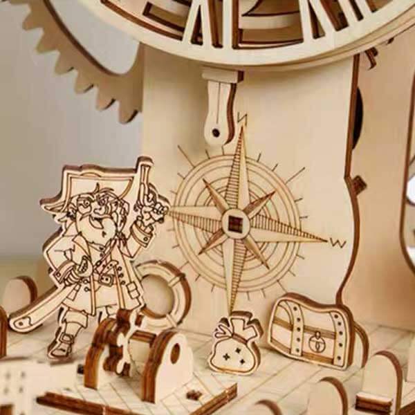 Pirate Ship Clock 3D Wooden Puzzle_Description_3