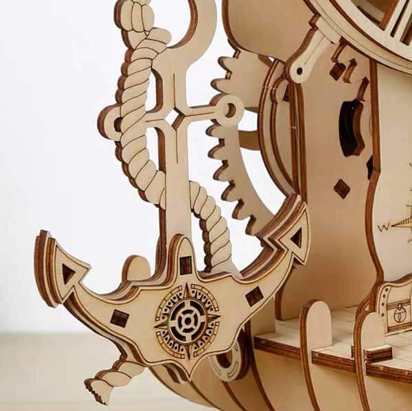 Pirate Ship Clock 3D Wooden Puzzle_Description_4