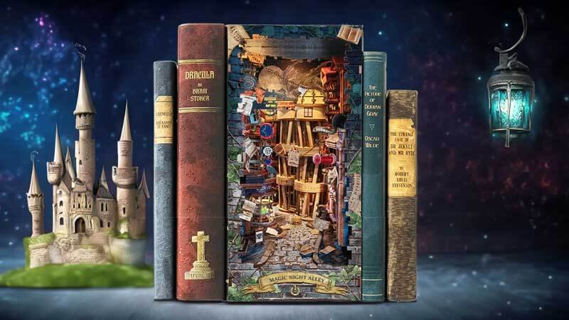 Magic Night Alley Book Nook Miniature Dollhouse_Description_2