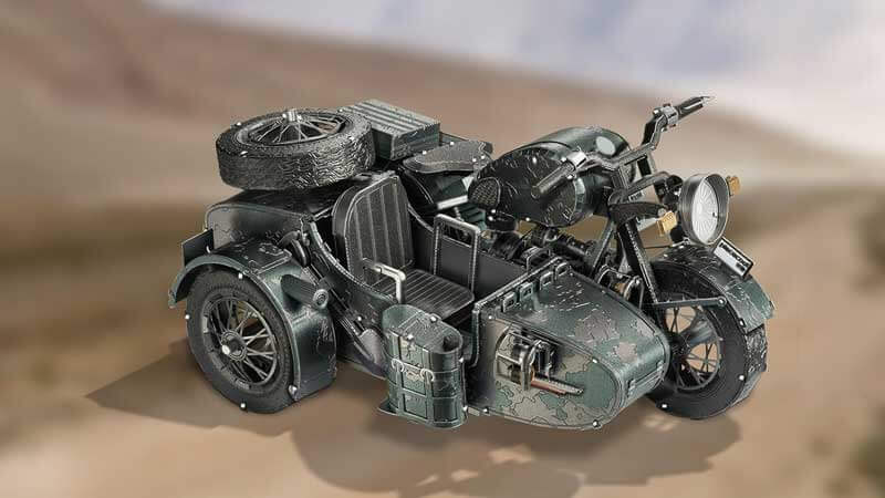 Sidecar Motorcycle 3D Metal Puzzle_Description_1