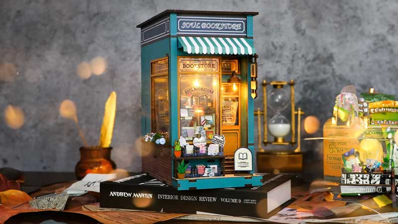 Soul Bookstore Book Nook Miniature Dollhouse_Description_1