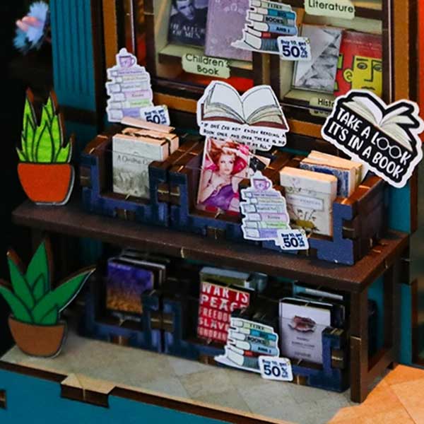Soul Bookstore Book Nook Miniature Dollhouse_Description_6