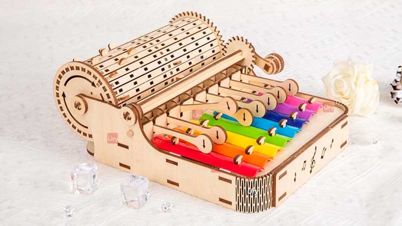 Hand Crank Xylophone Music Box 3D Wooden Puzzle_Description_2