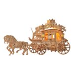 Carved Post Horse Carriage 3D Wooden Puzzle_1