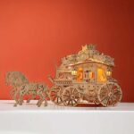 Carved Post Horse Carriage 3D Wooden Puzzle_3