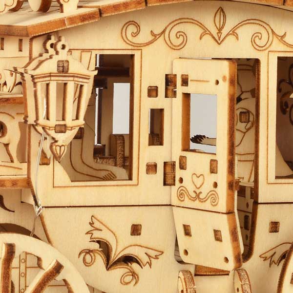 Carved Post Horse Carriage 3D Wooden Puzzle_Description_2
