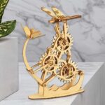 Dragonfly with Flowers Model 3D Wooden Puzzle_2