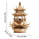 Lotus Pavilion Music Box 3D Wooden Puzzle_4