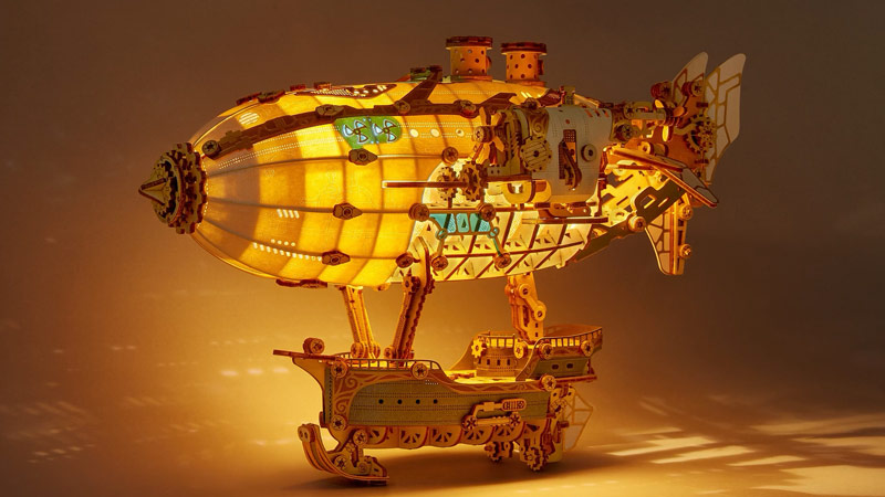 Fantasy Steampunk Airship 3D Wooden Puzzle_Description_1