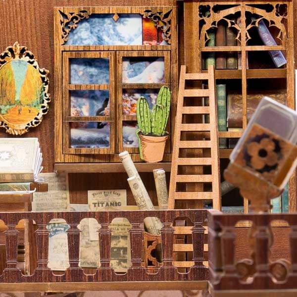 Cindy's Bookstore Book Nook Miniature Dollhouse_Description_5