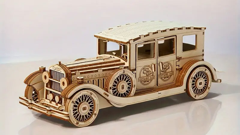 Classic Vintage Car 3D Wooden Puzzle_Description_1