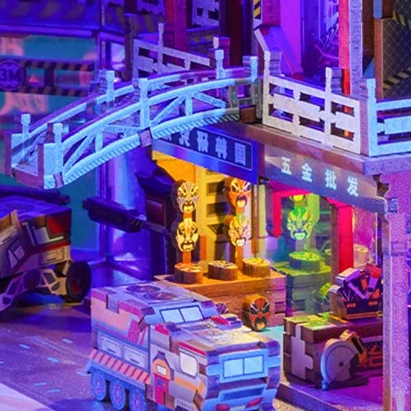 Cyber Mountain and Sea City Book Nook Miniature Dollhouse_Description_3