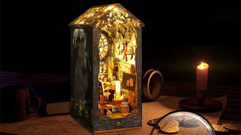 Detective Agency Book Nook Miniature Dollhouse_Description_1