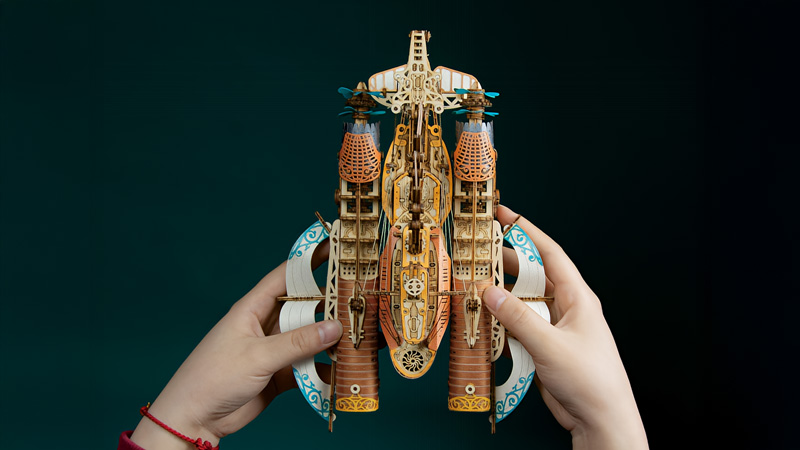 Fantasy Steampunk Submarine 3D Wooden Puzzle_Description_1