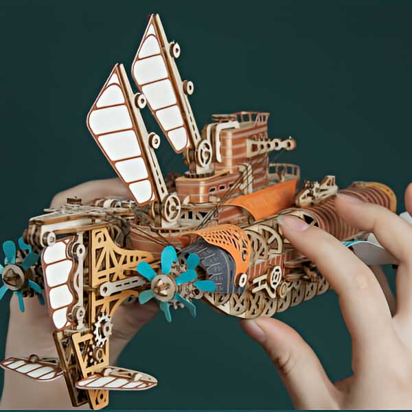 Fantasy Steampunk Submarine 3D Wooden Puzzle_Description_5