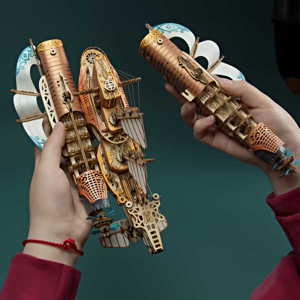 Fantasy Steampunk Submarine 3D Wooden Puzzle_Description_7