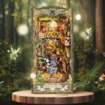 Green Fairyland Book Nook Miniature Dollhouse_2