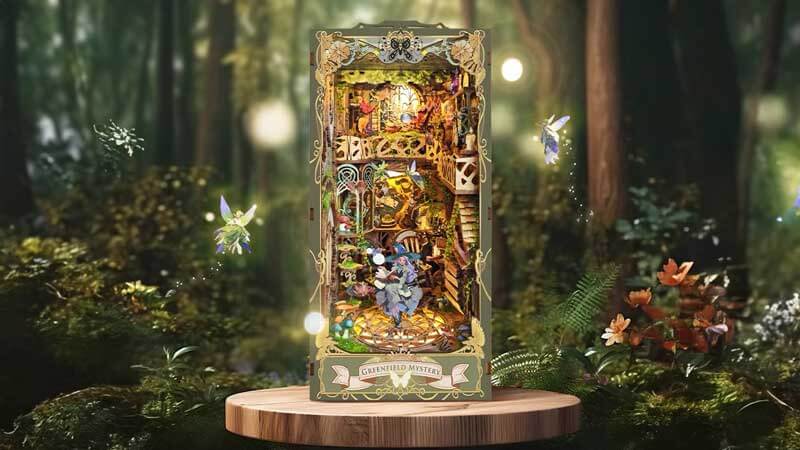 Green Fairyland Book Nook Miniature Dollhouse_Description_1