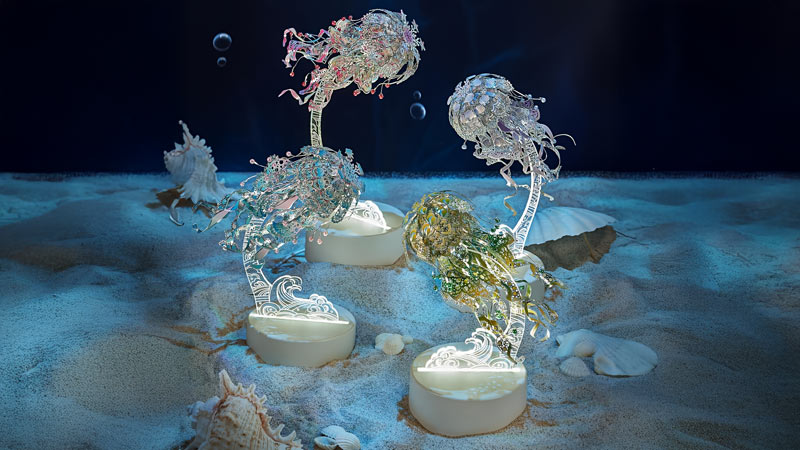 Jellyfish Night Light 3D Metal Puzzle_Description_2