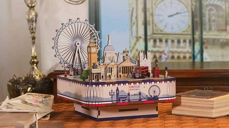 London Street View Music Box 3D Wooden Puzzle_Description_1