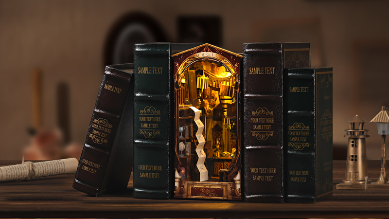 Magic Bookcase Book Nook Miniature Dollhouse_Description_2