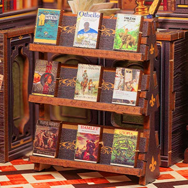 Owl Bookstore Book Nook Miniature Dollhouse_Description_4