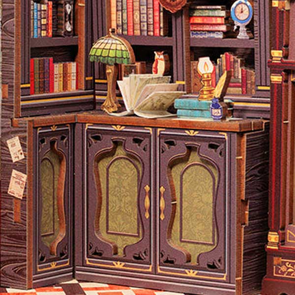 Owl Bookstore Book Nook Miniature Dollhouse_Description_6