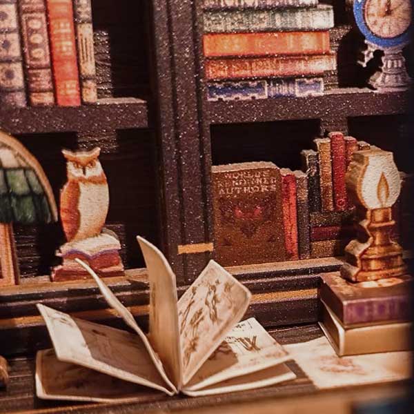 Owl Bookstore Book Nook Miniature Dollhouse_Description_7