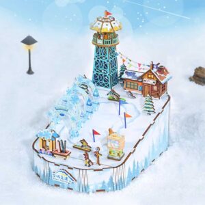 Snow Racing Music Box 3D Wooden Puzzle_2