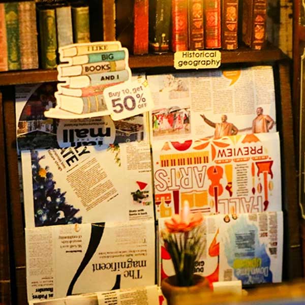 Soul Bookstore Book Nook Miniature Dollhouse_Description_4