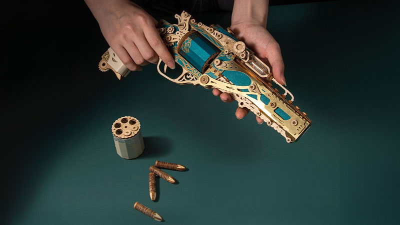 Steampunk Revolver 3D Wooden Puzzle_Description_2