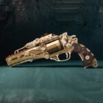 Steampunk Revolver 3D Wooden Puzzle_Golden_2