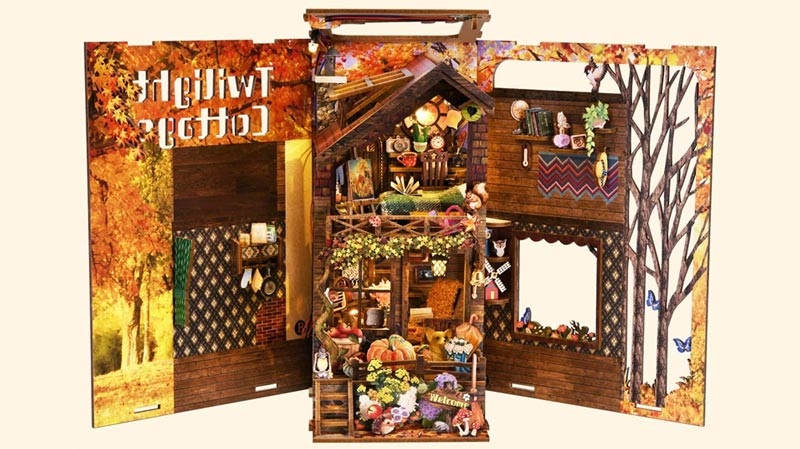 Twilight Cottage Book Nook Miniature Dollhouse_Description_1