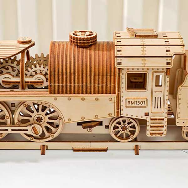 Vintage Mechanical Steam Train 3D Wooden Puzzle_Description_2