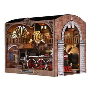 Train Repair Station Book Nook Miniature Dollhouse_1